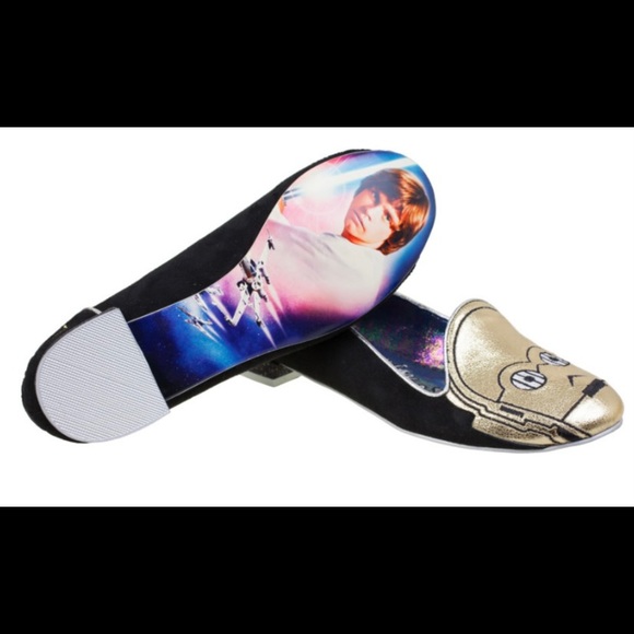 Irregular Choice x Disney Star Wars C3PO Women's Loafer in Gold and Black New - Picture 1 of 2
